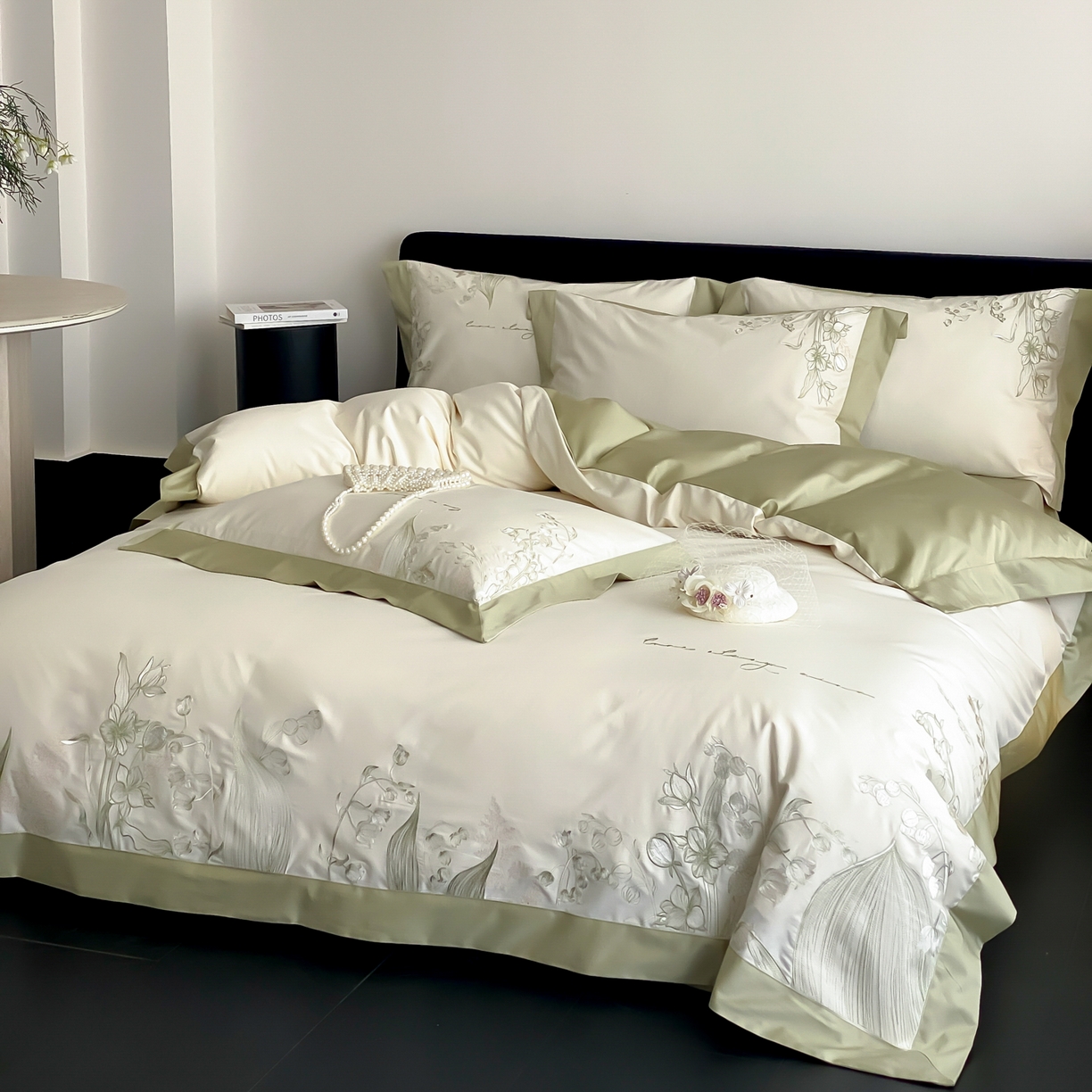 （总）云栖家居 2025新品50支全棉长绒棉刺绣纯棉绣花四件套-铃兰（控价不得低于328）