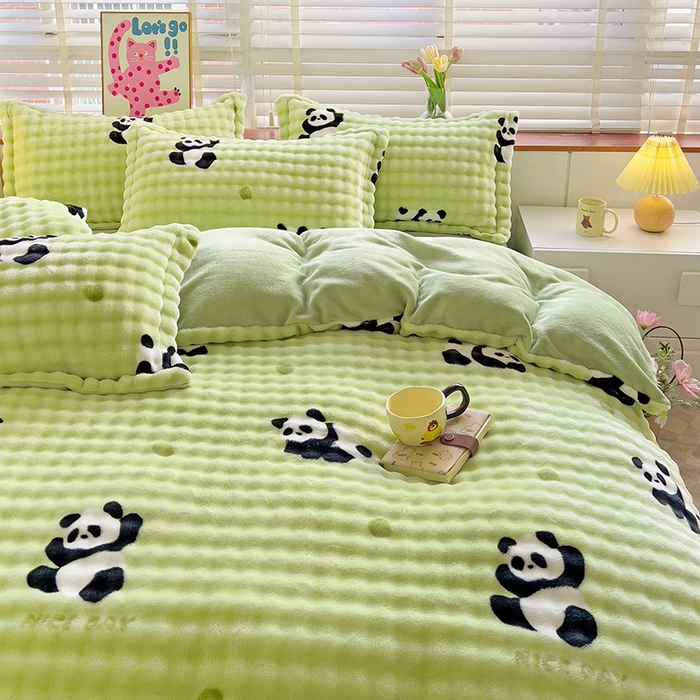 91家纺网 家纺一手货源 找家纺 （总）宜家坊 2025新款泡泡绒牛奶绒立体印花四件套