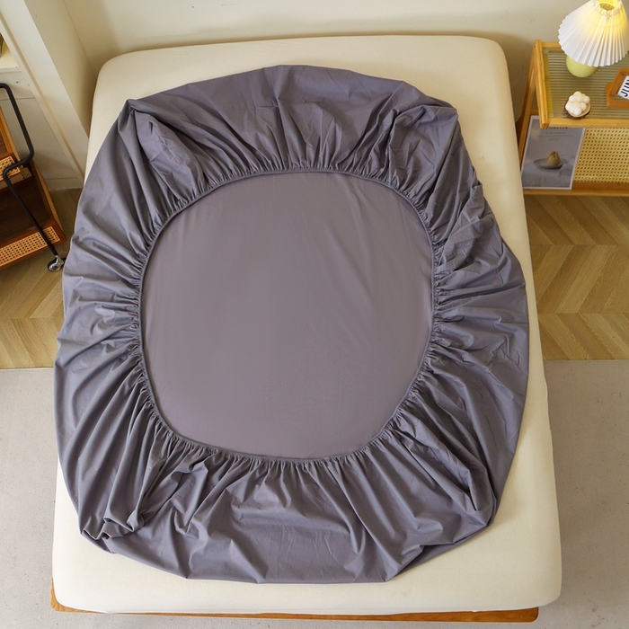 91家纺网 家纺一手货源 找家纺 晶缦 2025新款100%纯棉13376纯色喷气全棉磨毛单床笠 暖芸馨-深青灰