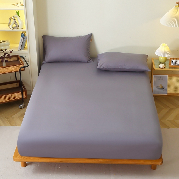 91家纺网 家纺一手货源 找家纺 晶缦 2025新款100%纯棉13376纯色喷气全棉磨毛单床笠 暖芸馨-深青灰