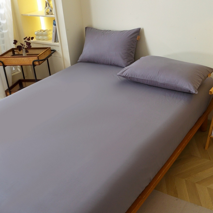 91家纺网 家纺一手货源 找家纺 晶缦 2025新款100%纯棉13376纯色喷气全棉磨毛单床笠 暖芸馨-深青灰