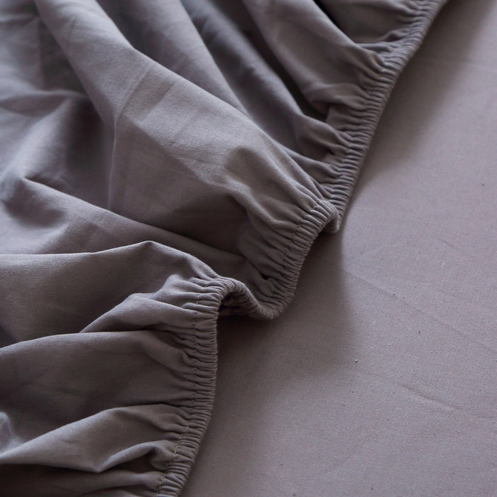 91家纺网 家纺一手货源 找家纺 晶缦 2025新款100%纯棉13376纯色喷气全棉磨毛单床笠 暖芸馨-深青灰