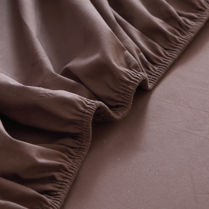 91家纺网 家纺一手货源 找家纺 晶缦 2025新款100%纯棉13376纯色喷气全棉磨毛单床笠 暖芸馨-深松棕