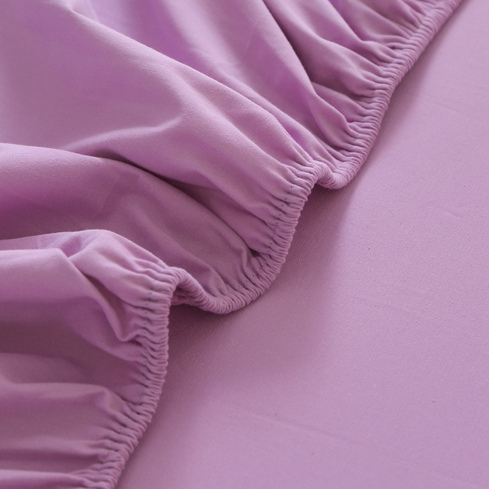 91家纺网 家纺一手货源 找家纺 晶缦 2025新款100%纯棉13376纯色喷气全棉磨毛单床笠 暖芸馨-雾紫色