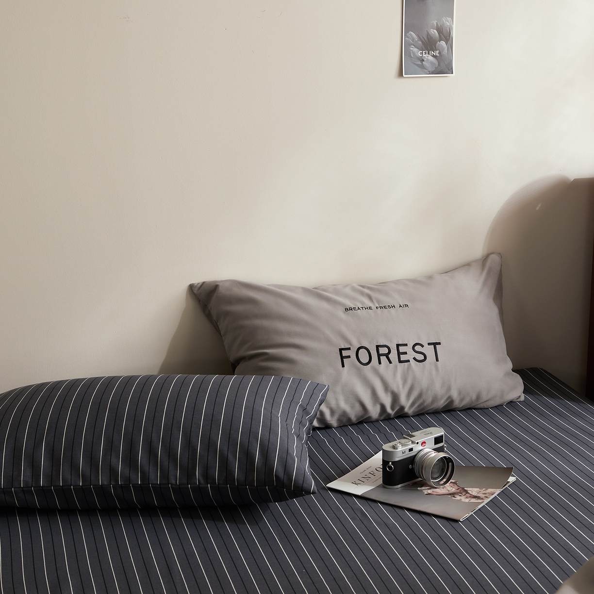 91家纺网 家纺一手货源 找家纺 怡家居 2025新款全棉60S磨毛绣花四件套--光栅系列 光栅-雅灰