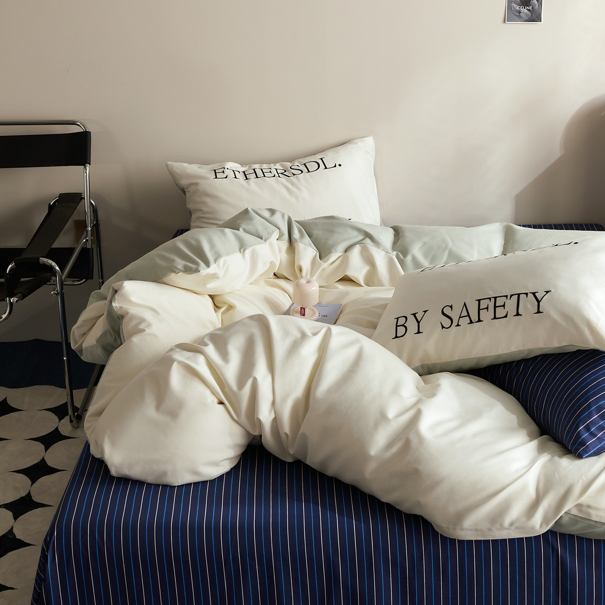 91家纺网 家纺一手货源 找家纺 怡家居 2025新款全棉60S磨毛绣花四件套--光栅系列 光栅-绿