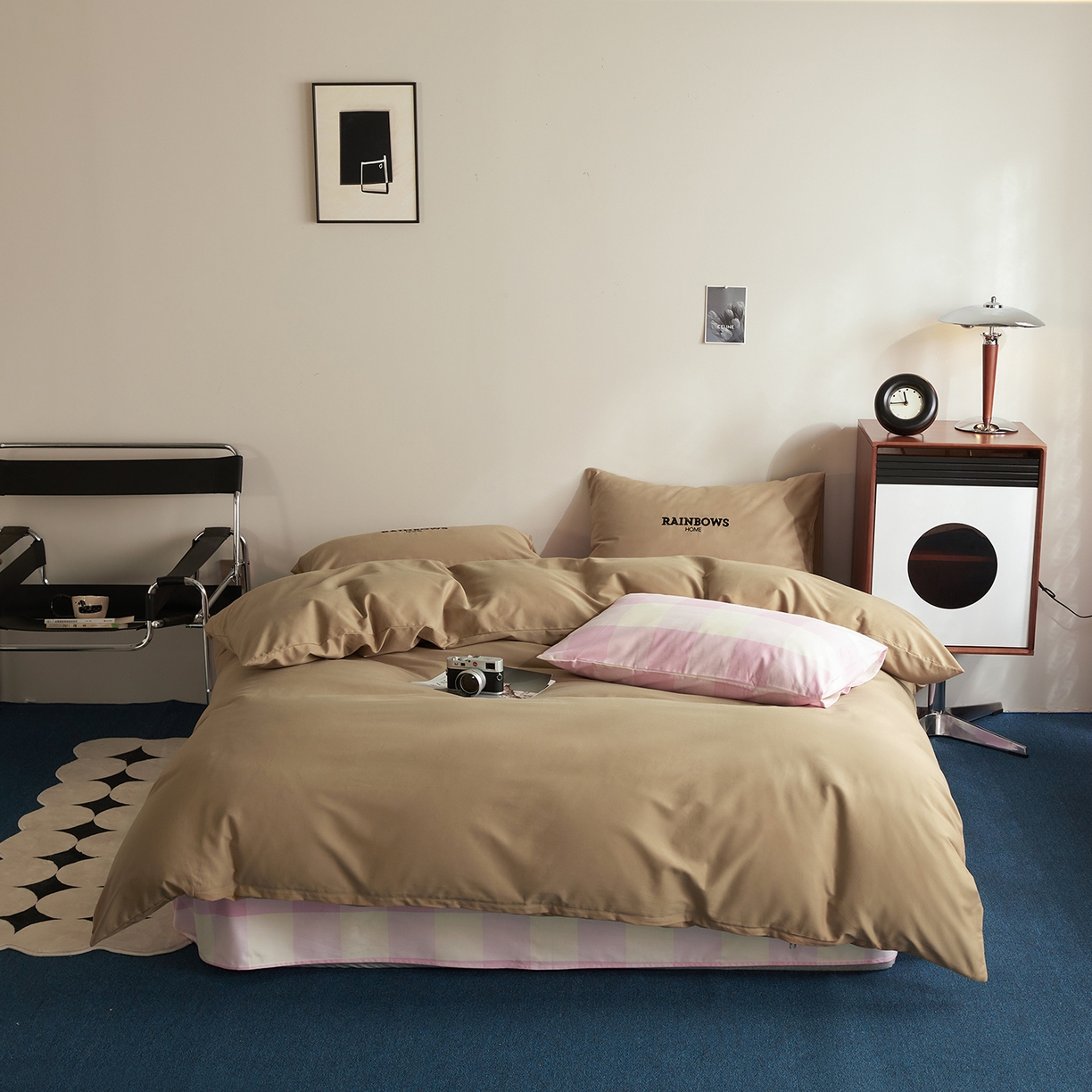 91家纺网 家纺一手货源 找家纺 怡家居 2025新款全棉60S磨毛绣花四件套--光栅系列 光栅-驼