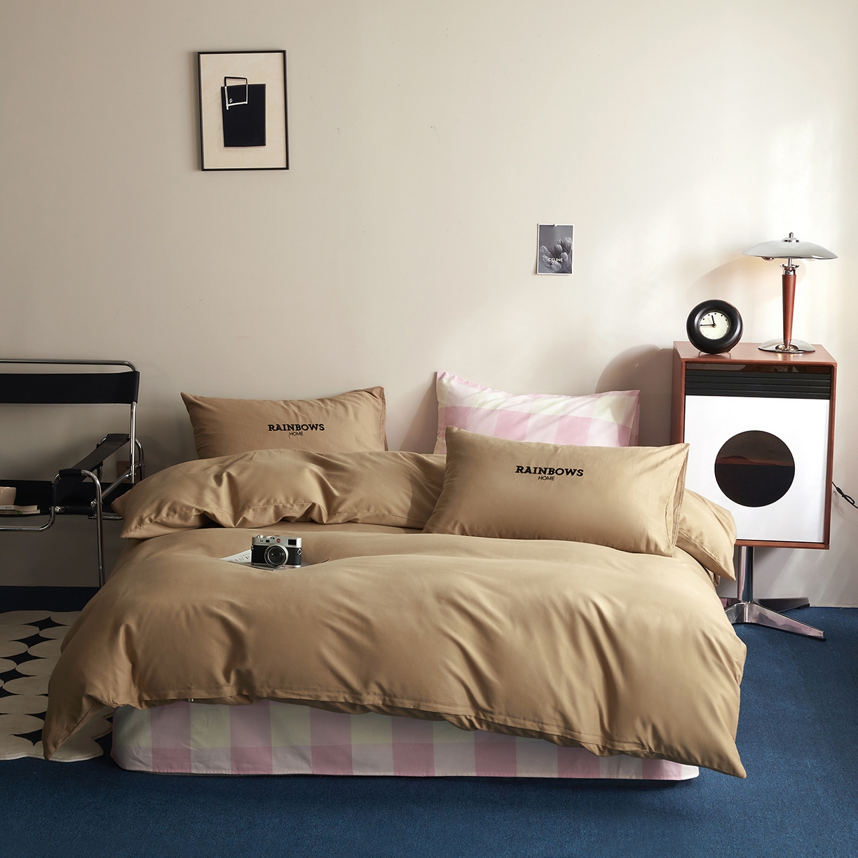 怡家居 2025新款全棉60S磨毛绣花四件套--光栅系列 光栅-驼