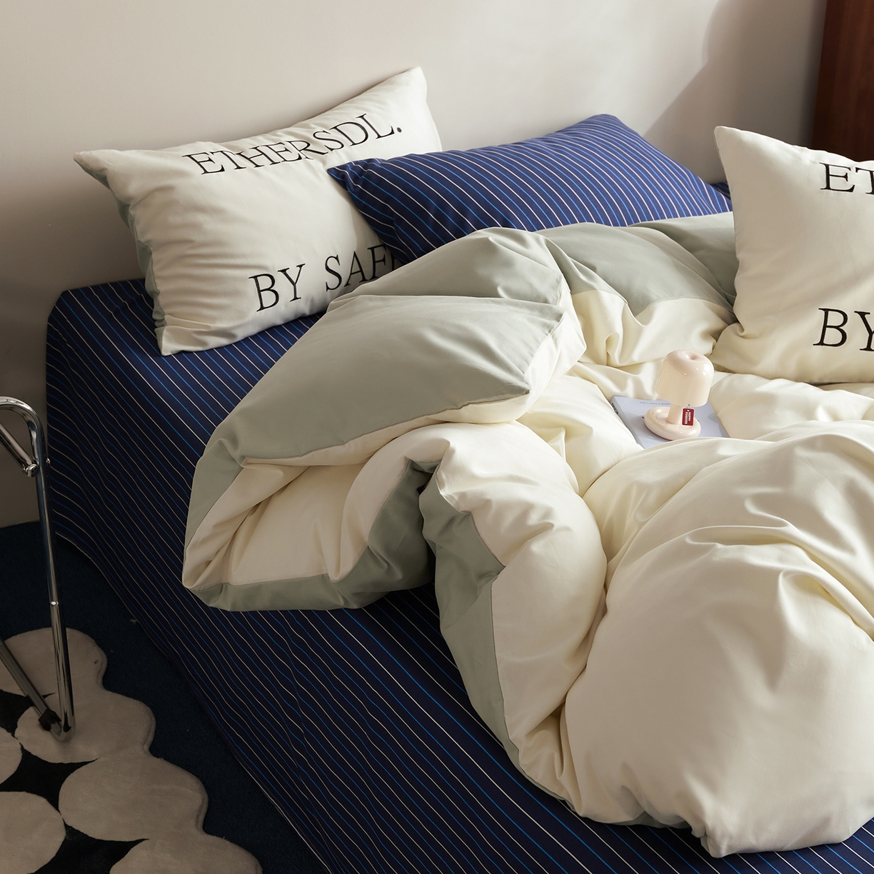 91家纺网 家纺一手货源 找家纺 怡家居 2025新款全棉60S磨毛绣花四件套--光栅系列 光栅-绿