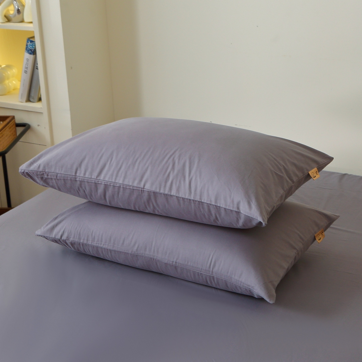 91家纺网 家纺一手货源 找家纺 晶缦家纺 2025新款100%纯棉13376纯色喷气全棉磨毛四件套和单品被套床单床笠枕套-单床单 暖芸馨-深青灰