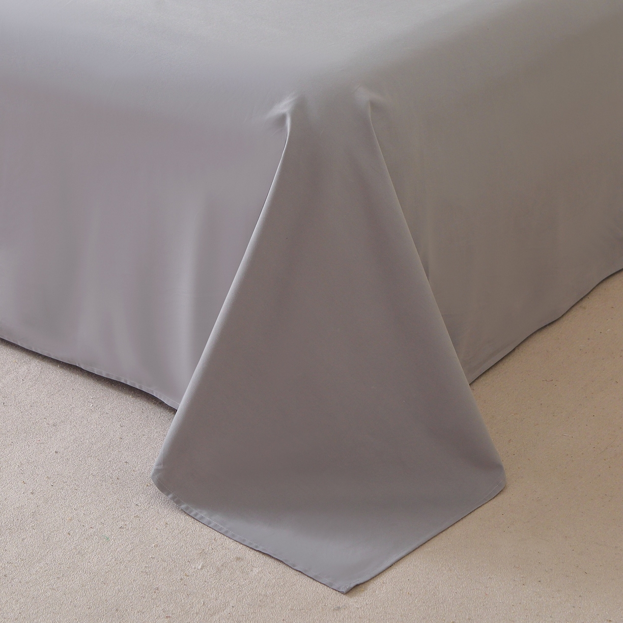 91家纺网 家纺一手货源 找家纺 晶缦家纺 2025新款100%纯棉13376纯色喷气全棉磨毛四件套和单品被套床单床笠枕套-单床单 暖芸馨-浅青灰