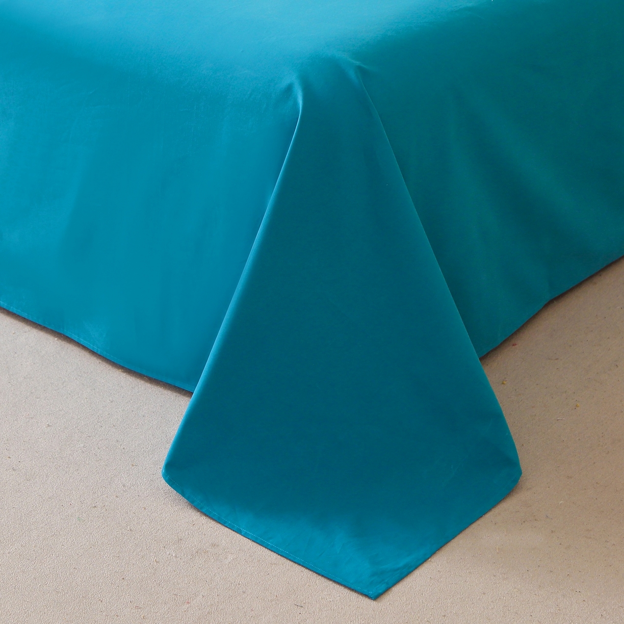 91家纺网 家纺一手货源 找家纺 晶缦家纺 2025新款100%纯棉13376纯色喷气全棉磨毛四件套和单品被套床单床笠枕套-单床单 暖芸馨-云山蓝