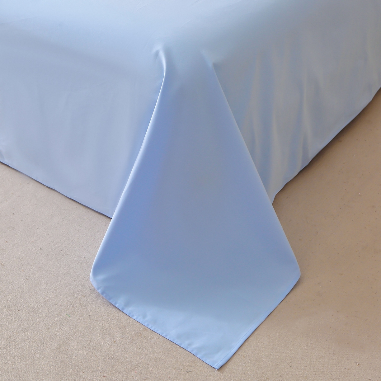 91家纺网 家纺一手货源 找家纺 晶缦家纺 2025新款100%纯棉13376纯色喷气全棉磨毛四件套和单品被套床单床笠枕套-单床单 暖芸馨-淡天兰