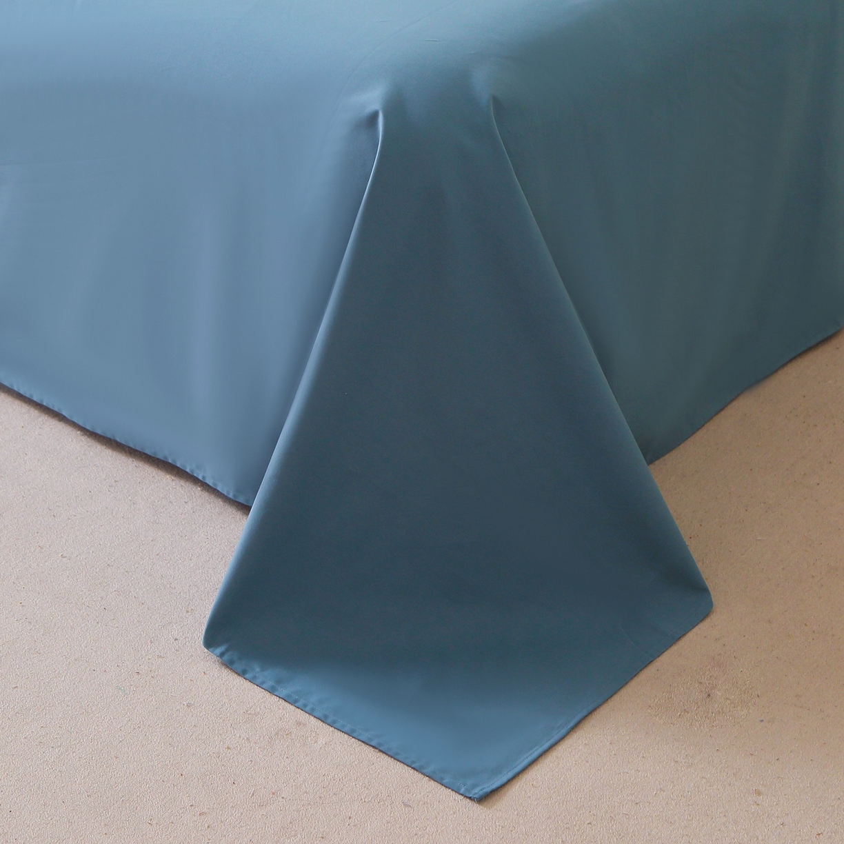 91家纺网 家纺一手货源 找家纺 晶缦家纺 2025新款100%纯棉13376纯色喷气全棉磨毛四件套和单品被套床单床笠枕套-单床单 暖芸馨-蝶翅蓝