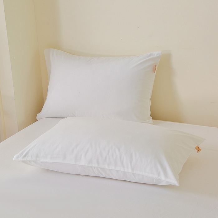 91家纺网 家纺一手货源 找家纺 晶缦家纺 2025新款100%纯棉13376纯色喷气全棉磨毛四件套和单品被套床单床笠枕套-单枕套 暖芸馨-本白色