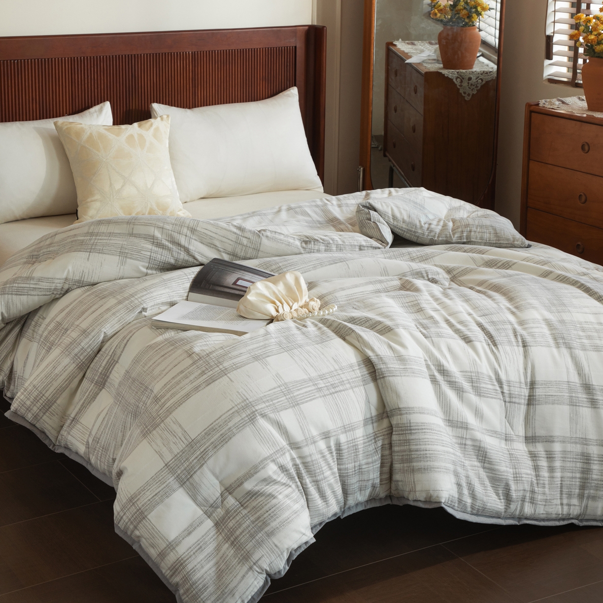 91家纺网 家纺一手货源 找家纺 大世界被王 2025新款加厚羊绒蛋白冬被被子被芯 灰色羊绒蛋白