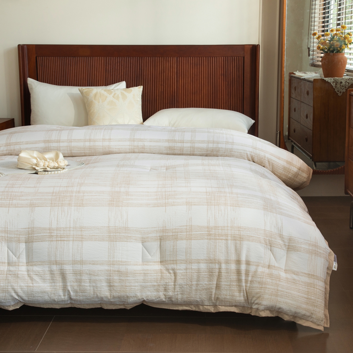 91家纺网 家纺一手货源 找家纺 大世界被王 2025新款加厚羊绒蛋白冬被被子被芯 咖色羊绒蛋白