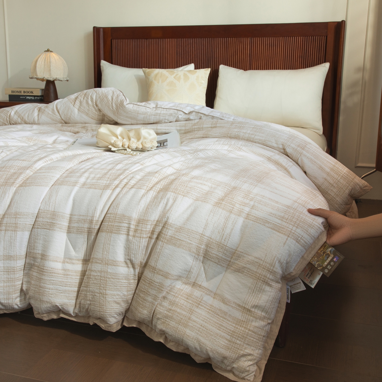 91家纺网 家纺一手货源 找家纺 大世界被王 2025新款加厚羊绒蛋白冬被被子被芯 咖色羊绒蛋白