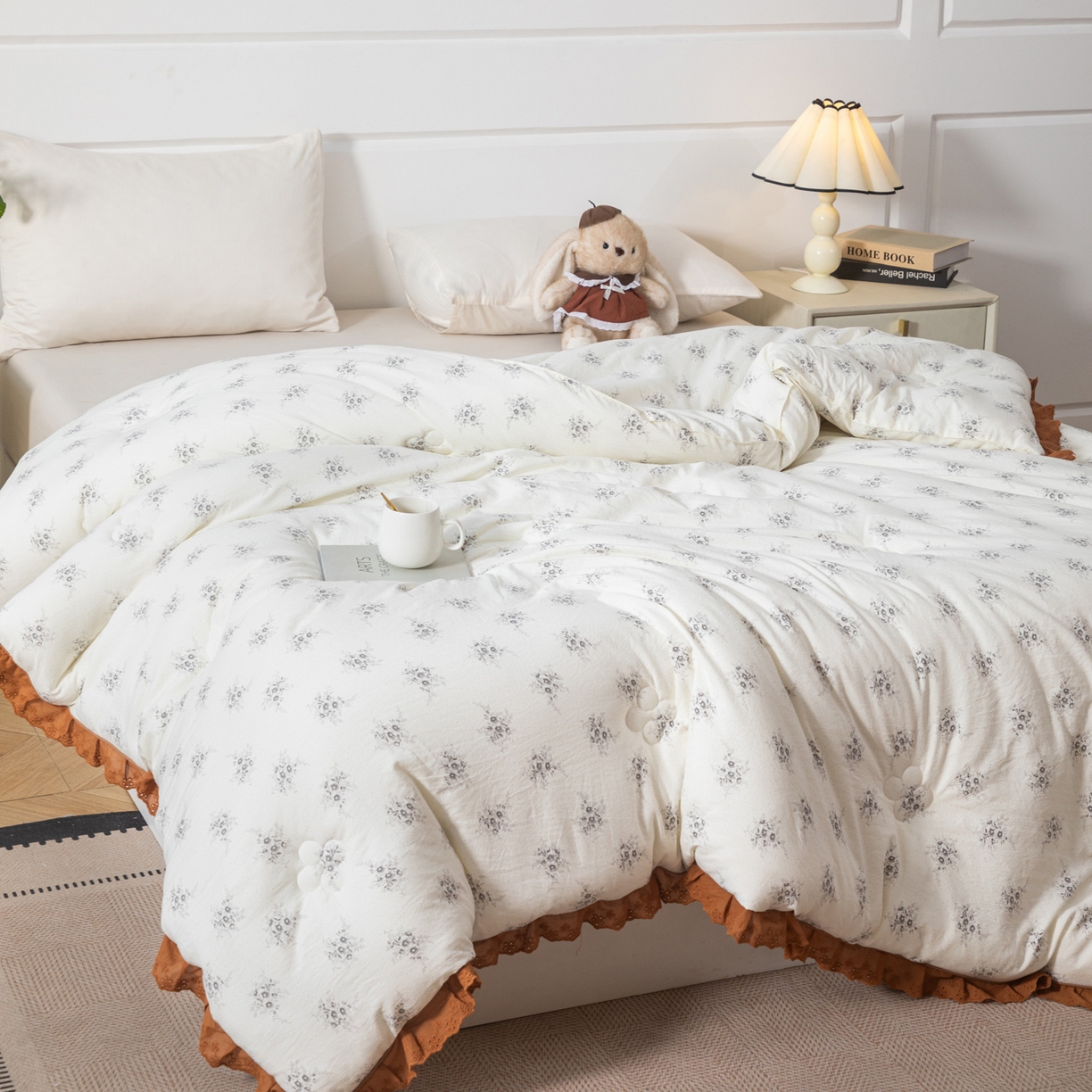 91家纺网 家纺一手货源 找家纺 （总）大世界被王 2025新款糯糯棉韩系花边冬被被子被芯