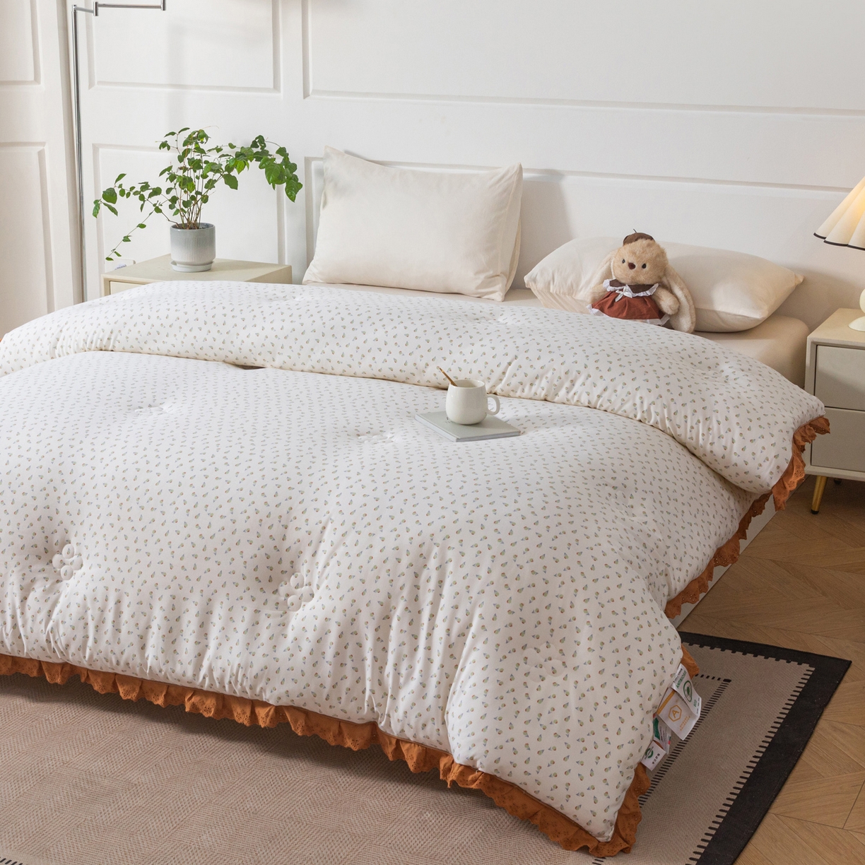 91家纺网 家纺一手货源 找家纺 大世界被王 2025新款糯糯棉韩系花边冬被被子被芯 小美好