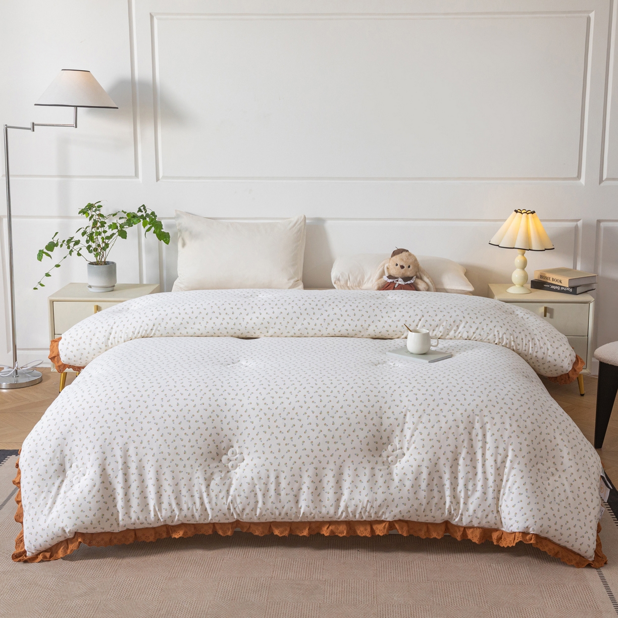 大世界被王 2025新款糯糯棉韩系花边冬被被子被芯 小美好