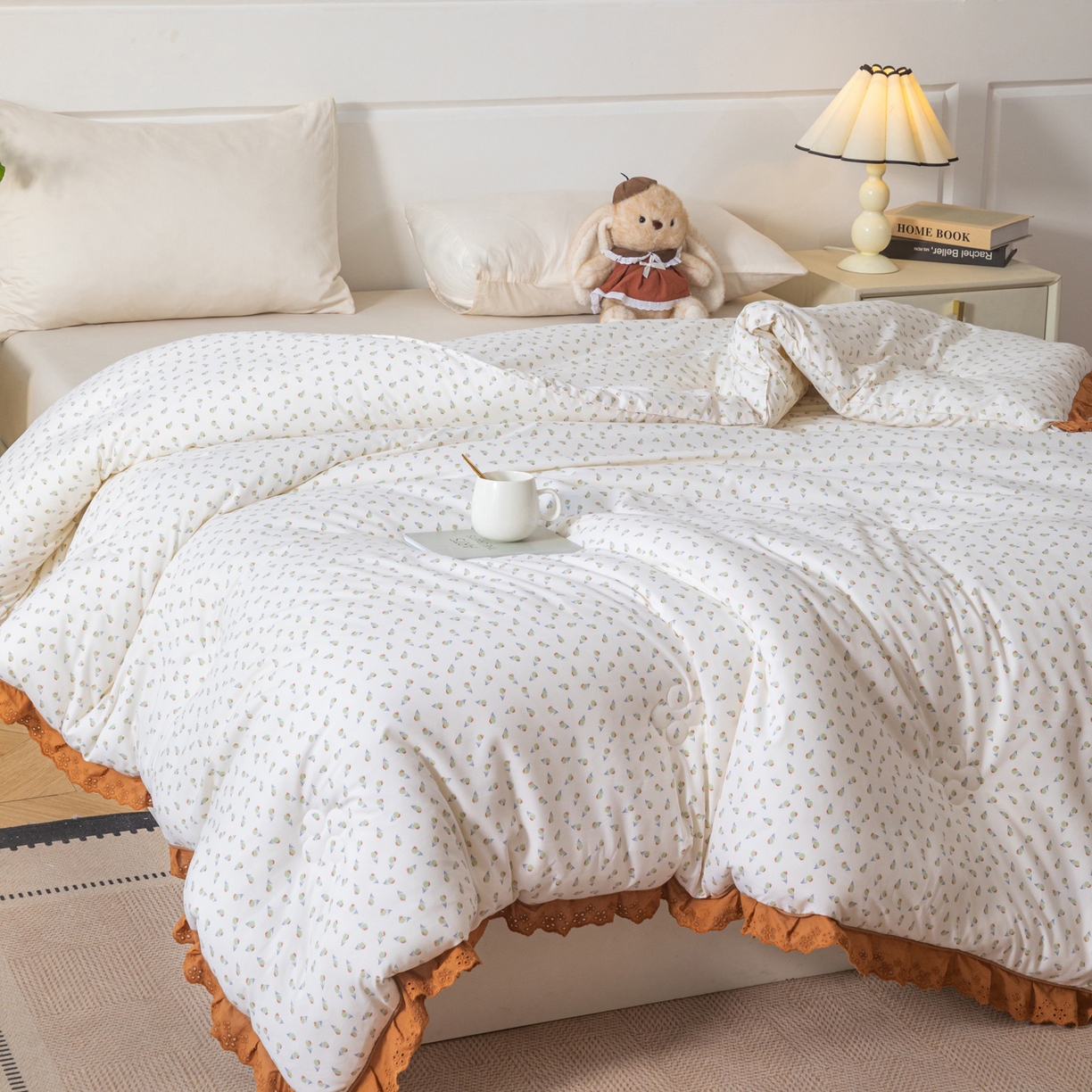 91家纺网 家纺一手货源 找家纺 大世界被王 2025新款糯糯棉韩系花边冬被被子被芯 小美好