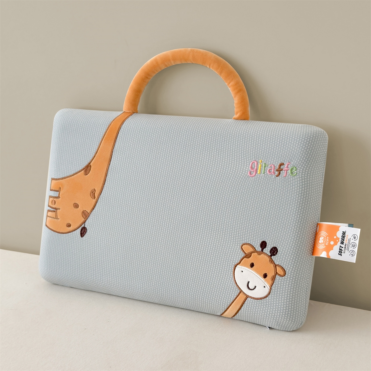 91家纺网 家纺一手货源 找家纺 麦肯锡 2025新款长颈鹿面包儿童记忆枕 枕头枕芯 蓝色/对