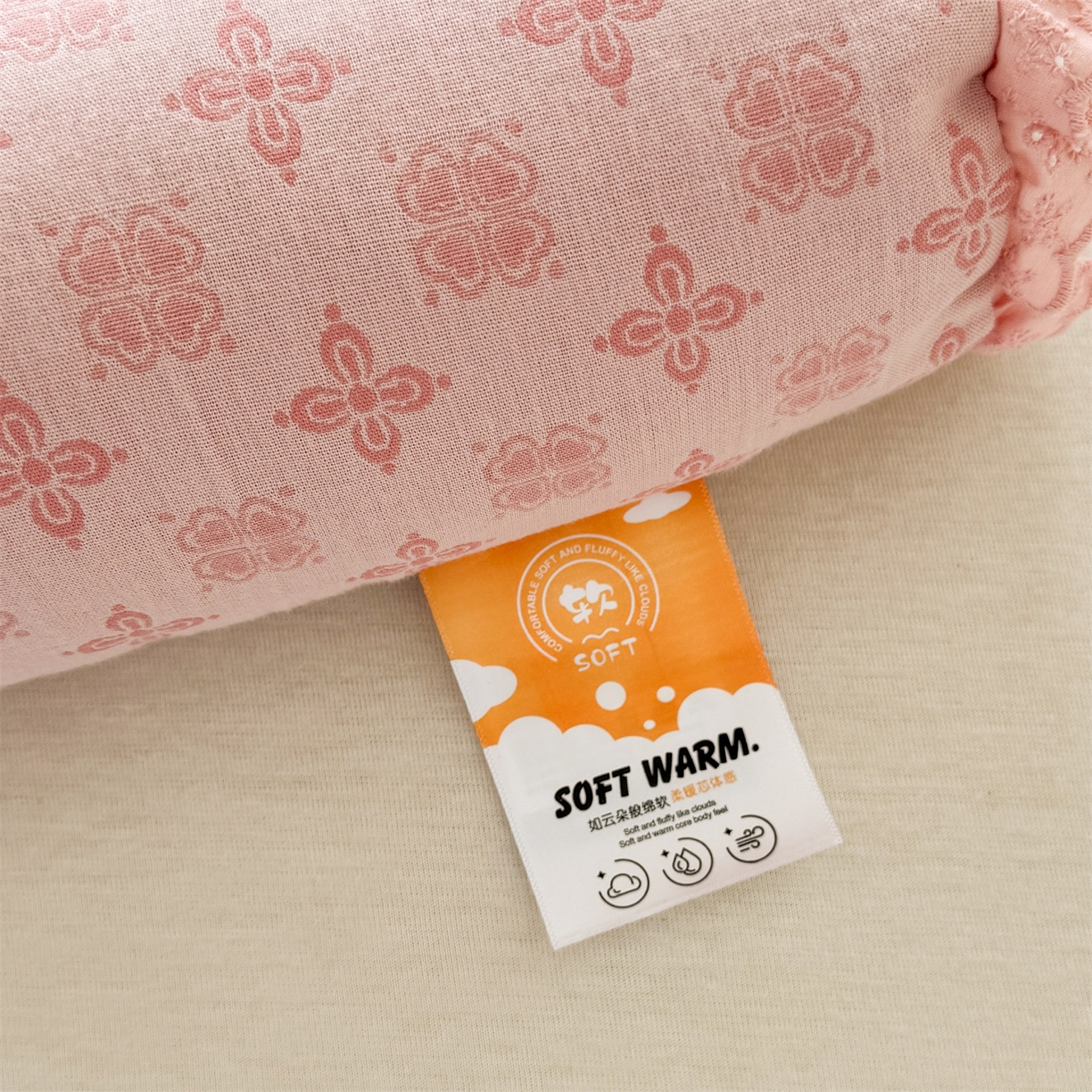 91家纺网 家纺一手货源 找家纺 （总）麦肯锡 2025新款双层纱圆柱荞麦枕 枕头枕芯