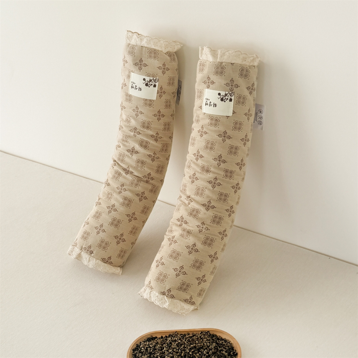 91家纺网 家纺一手货源 找家纺 麦肯锡 2025新款双层纱圆柱荞麦枕 枕头枕芯 棕色/只