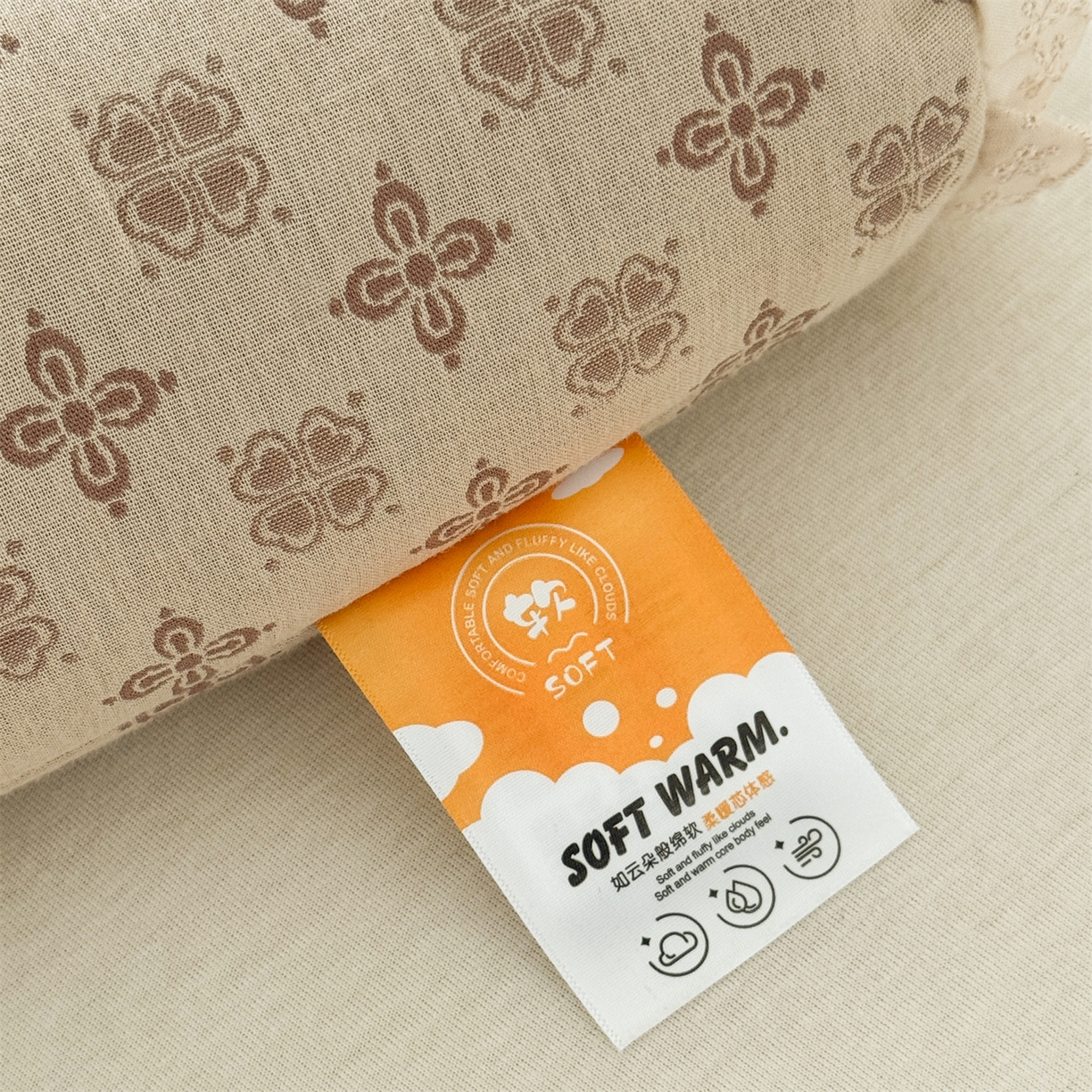 91家纺网 家纺一手货源 找家纺 麦肯锡 2025新款双层纱圆柱荞麦枕 枕头枕芯 棕色/只