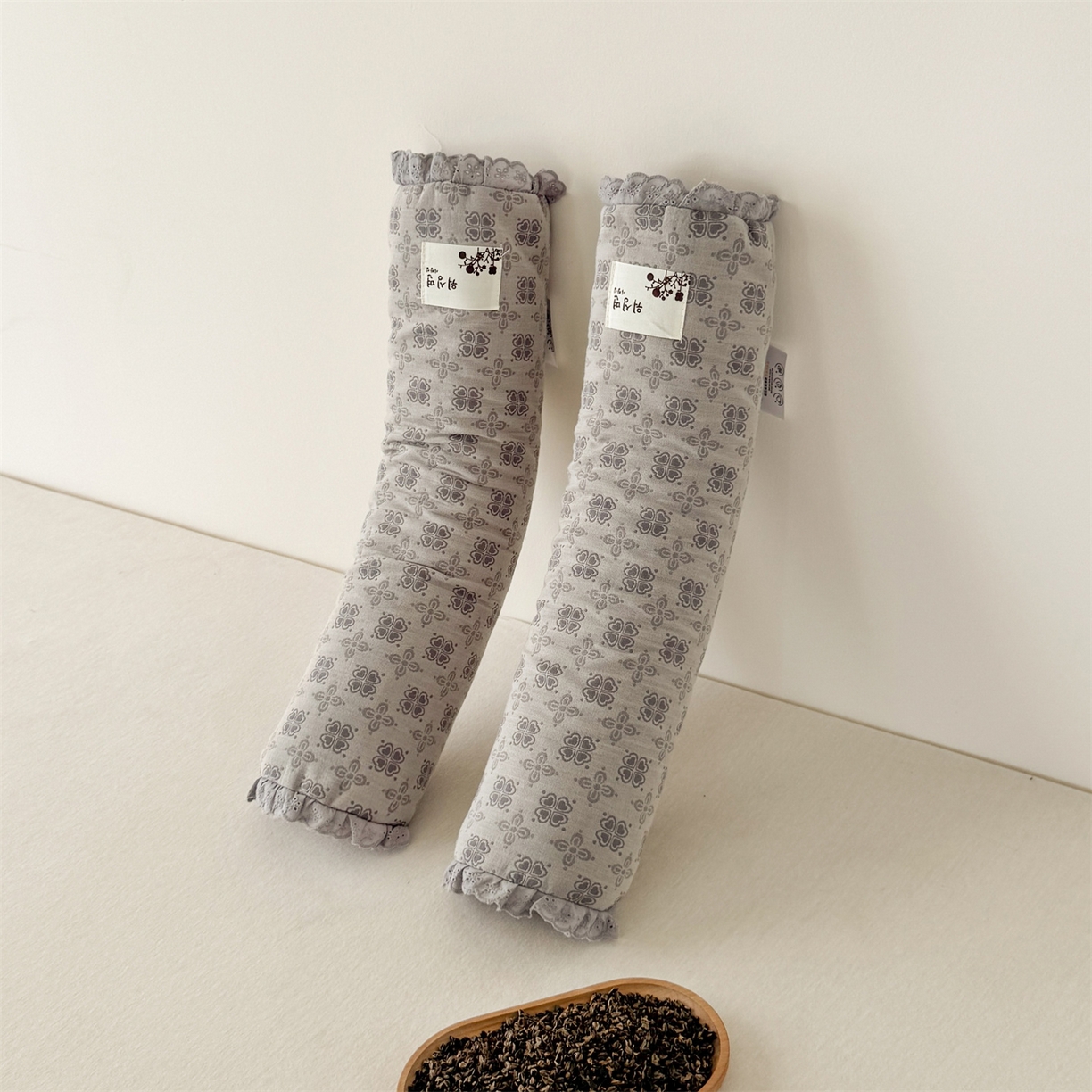 91家纺网 家纺一手货源 找家纺 麦肯锡 2025新款双层纱圆柱荞麦枕 枕头枕芯 灰色/对