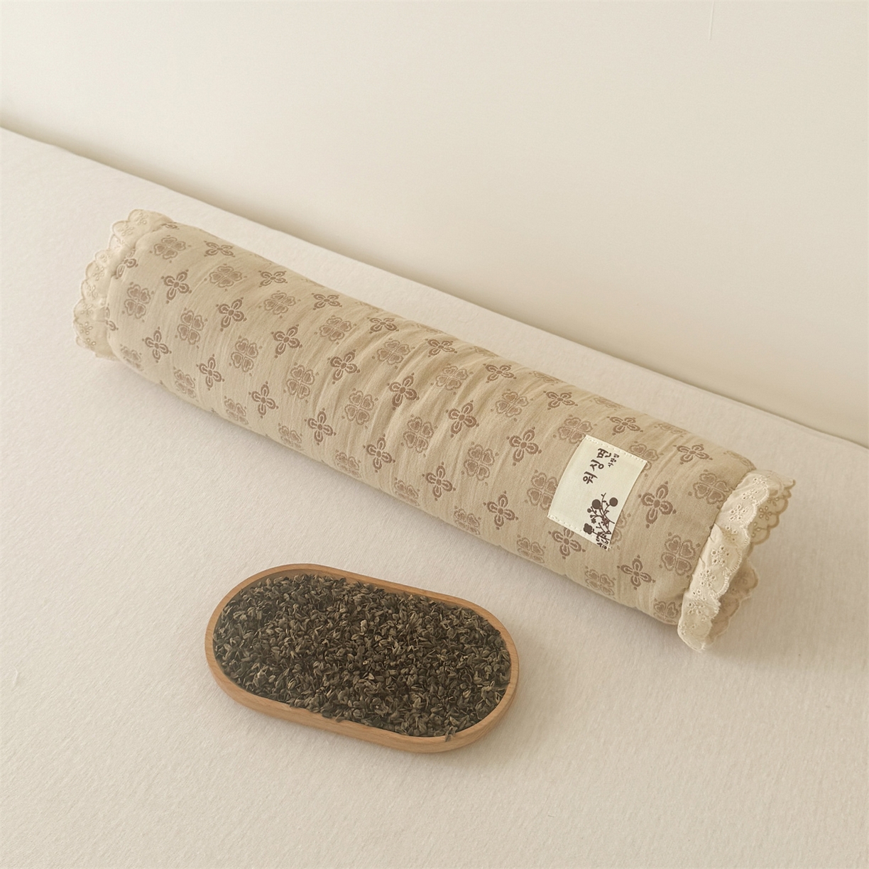 91家纺网 家纺一手货源 找家纺 麦肯锡 2025新款双层纱圆柱荞麦枕 枕头枕芯 棕色/对