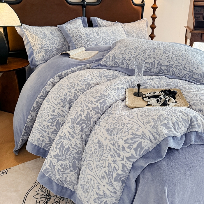 91家纺网 家纺一手货源 找家纺 （总）慕晨 2024新款A类50支澳棉全棉纯棉贡缎婚庆绣花贴布绣四件套爆款