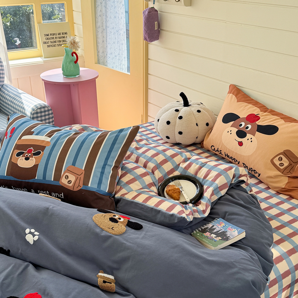 91家纺网 家纺一手货源 找家纺 （总）柚子YOUTH 2025新款全棉秋冬磨毛毛巾绣四件套