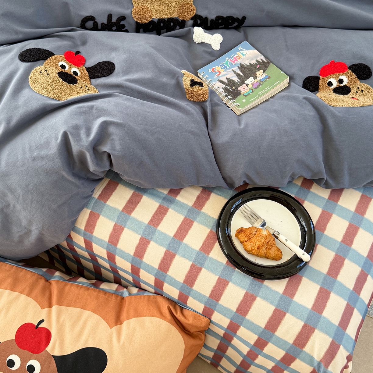 91家纺网 家纺一手货源 找家纺 （总）柚子YOUTH 2025新款全棉秋冬磨毛毛巾绣四件套