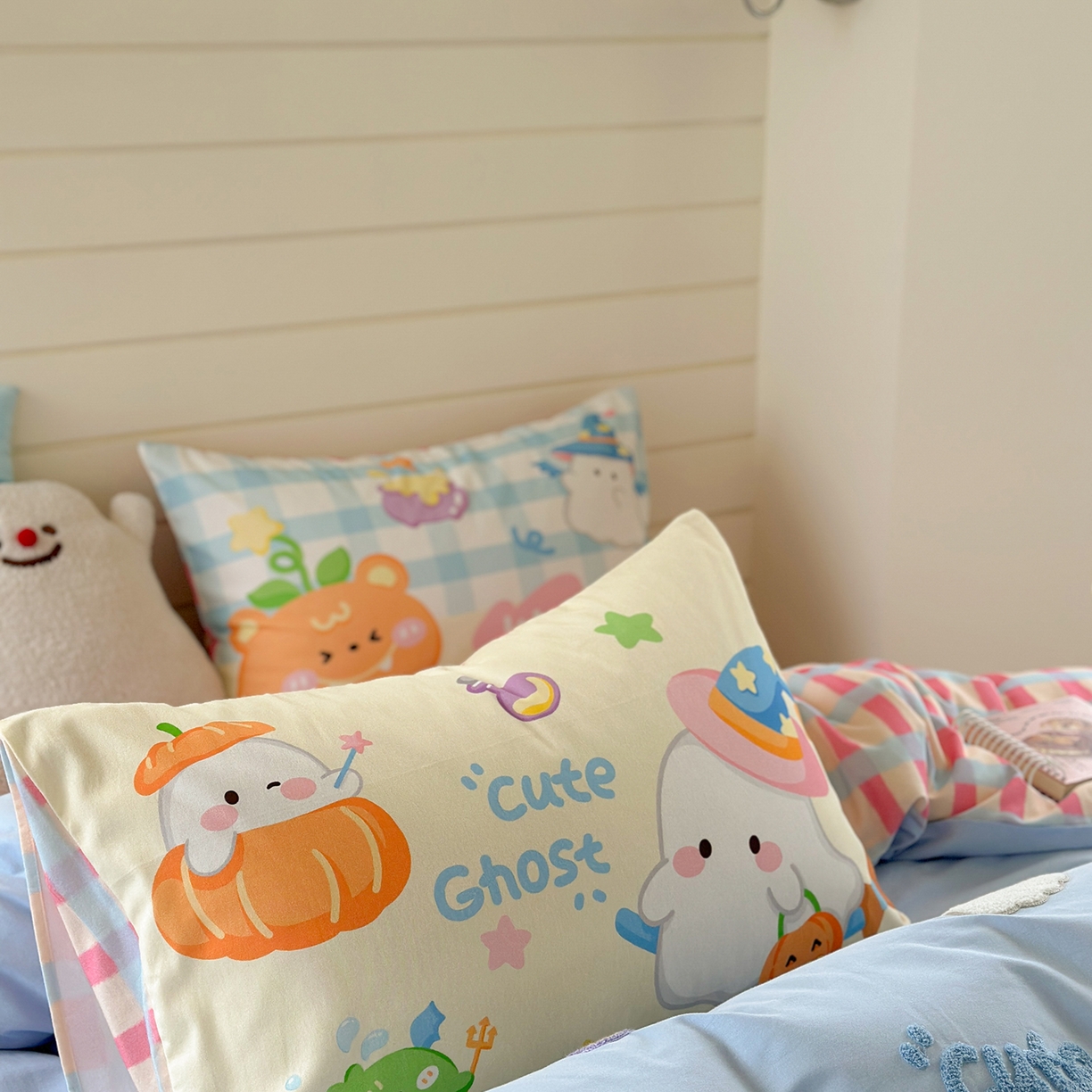 91家纺网 家纺一手货源 找家纺 柚子YOUTH 2025新款全棉秋冬磨毛毛巾绣四件套 南瓜巫师