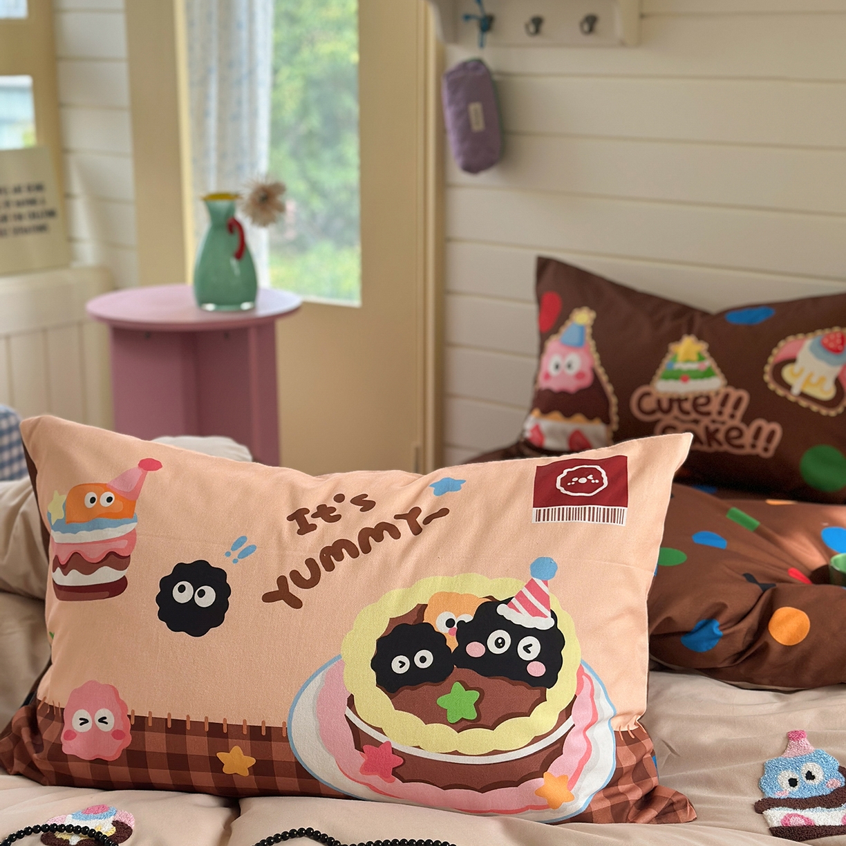 91家纺网 家纺一手货源 找家纺 柚子YOUTH 2025新款全棉秋冬磨毛毛巾绣四件套 小黑豆