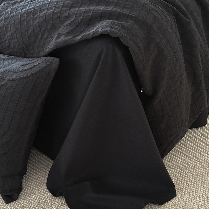 91家纺网 家纺一手货源 找家纺 Mr.pig猪先生水洗棉 2025新款特种色织提花四件套-丹麦系列 丹麦-黑