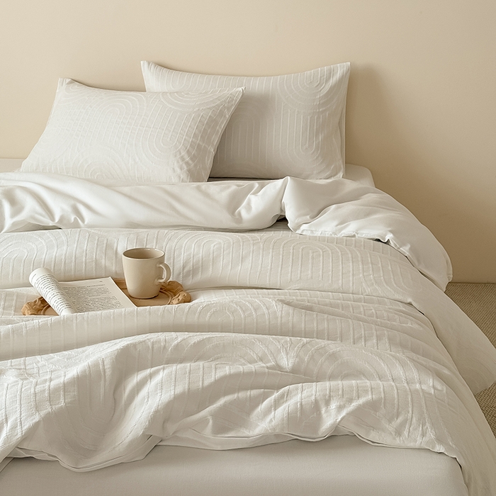 Mr.pig猪先生水洗棉 2025新款特种色织提花四件套-丹麦系列 丹麦-白