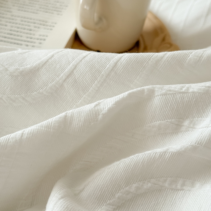 91家纺网 家纺一手货源 找家纺 Mr.pig猪先生水洗棉 2025新款特种色织提花四件套-丹麦系列 丹麦-白