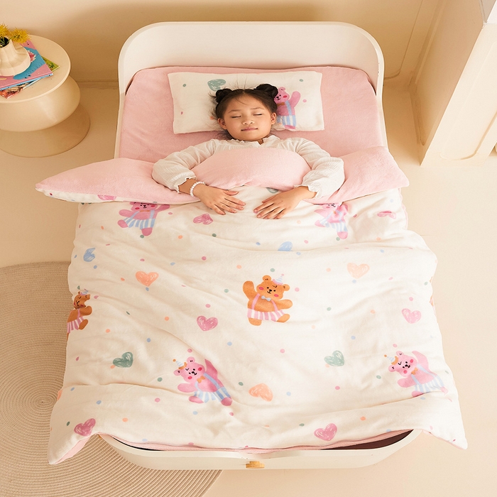 91家纺网 家纺一手货源 找家纺 （总）嗨生活 2025新款加厚牛奶绒三件套儿童套件幼儿园三件套系列