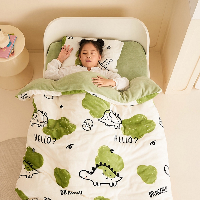 91家纺网 家纺一手货源 找家纺 （总）嗨生活 2025新款加厚牛奶绒三件套儿童套件幼儿园三件套系列