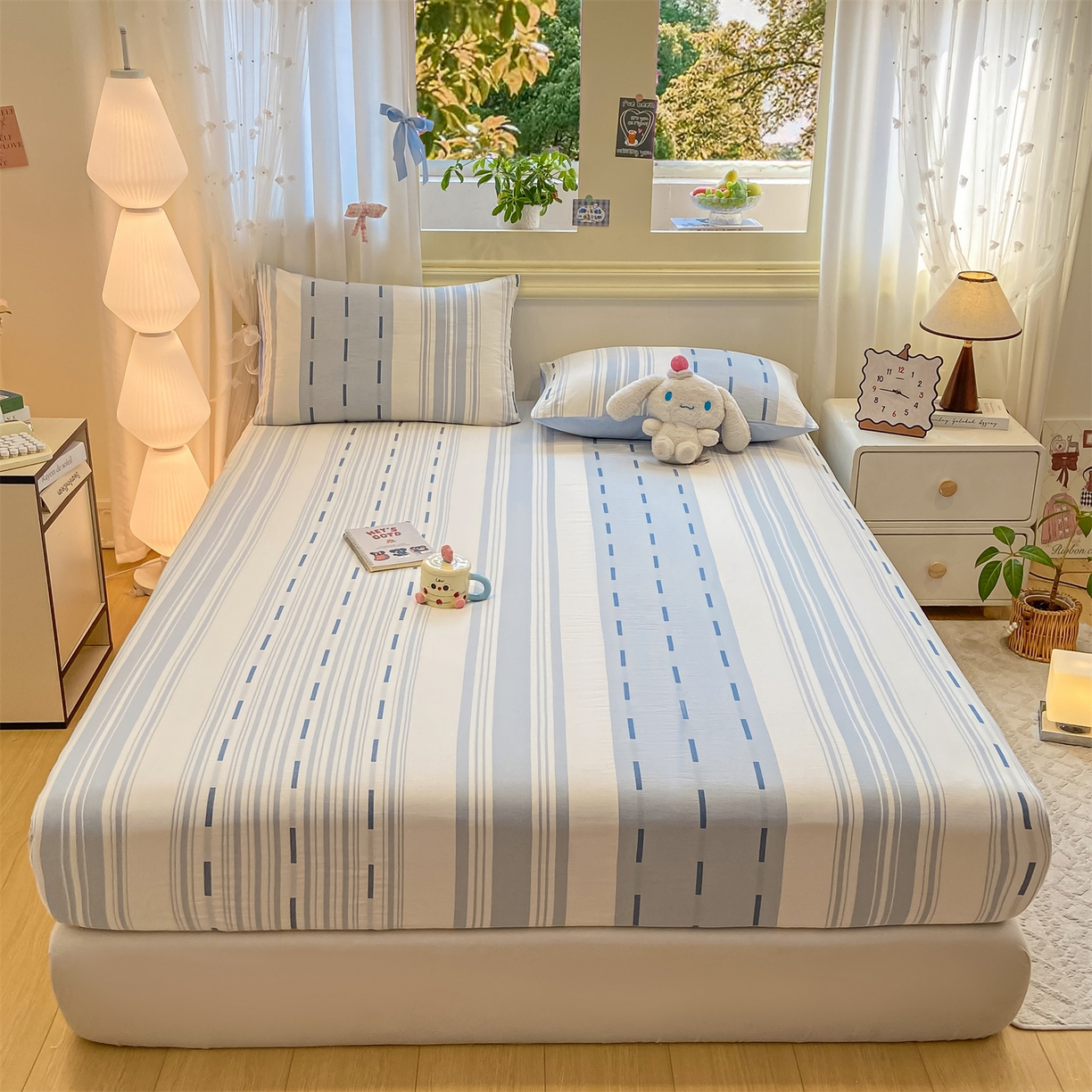 91家纺网 家纺一手货源 找家纺 （总）灰鲸 2025新款A类全棉磨毛单品床笠 床笠单件