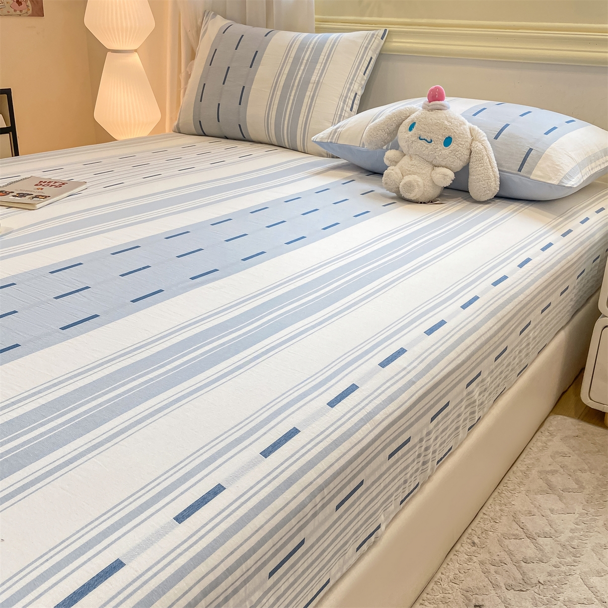 91家纺网 家纺一手货源 找家纺 （总）灰鲸 2025新款A类全棉磨毛单品床笠 床笠单件