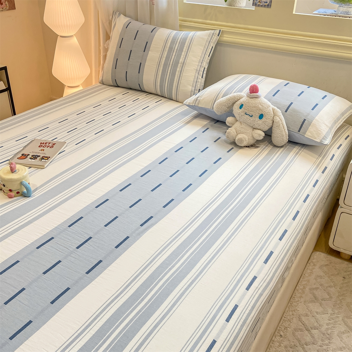 91家纺网 家纺一手货源 找家纺 （总）灰鲸 2025新款A类全棉磨毛单品床笠 床笠单件