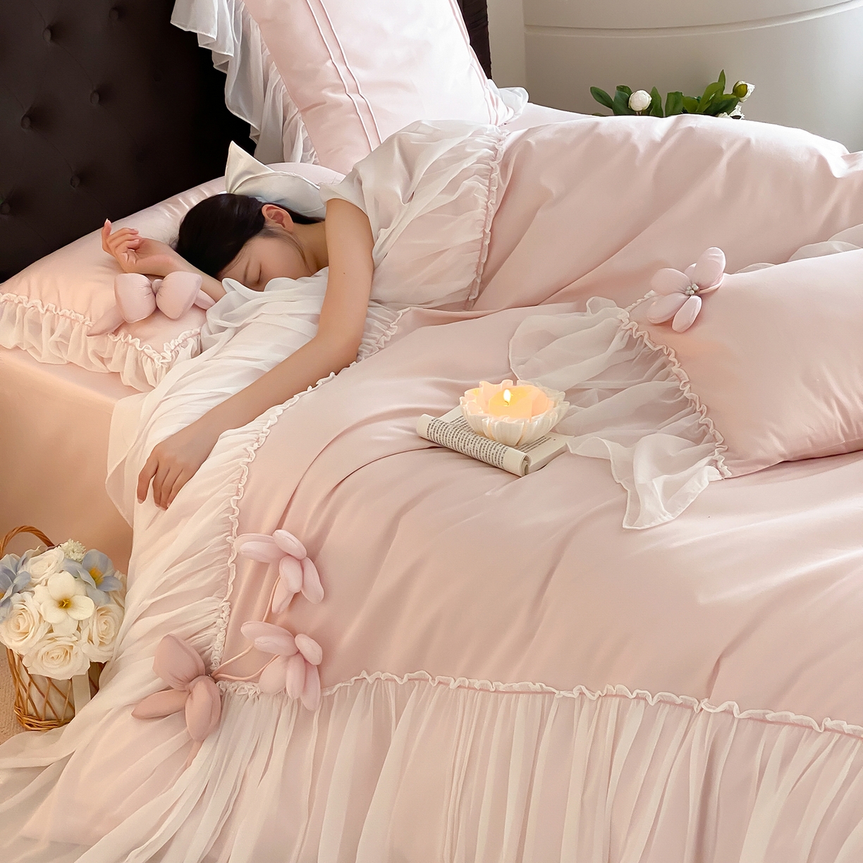 91家纺网 家纺一手货源 找家纺 （总）曼布缇 2025新款100S长绒棉纯棉法式四件套-雾都花筑（会员减20，券后控价368起）