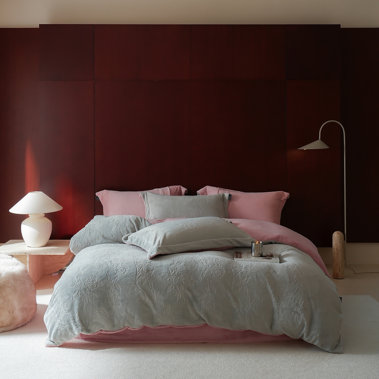 （总）三味舒屋 2025新款全消光雕花牛奶绒四件套-香榭丽