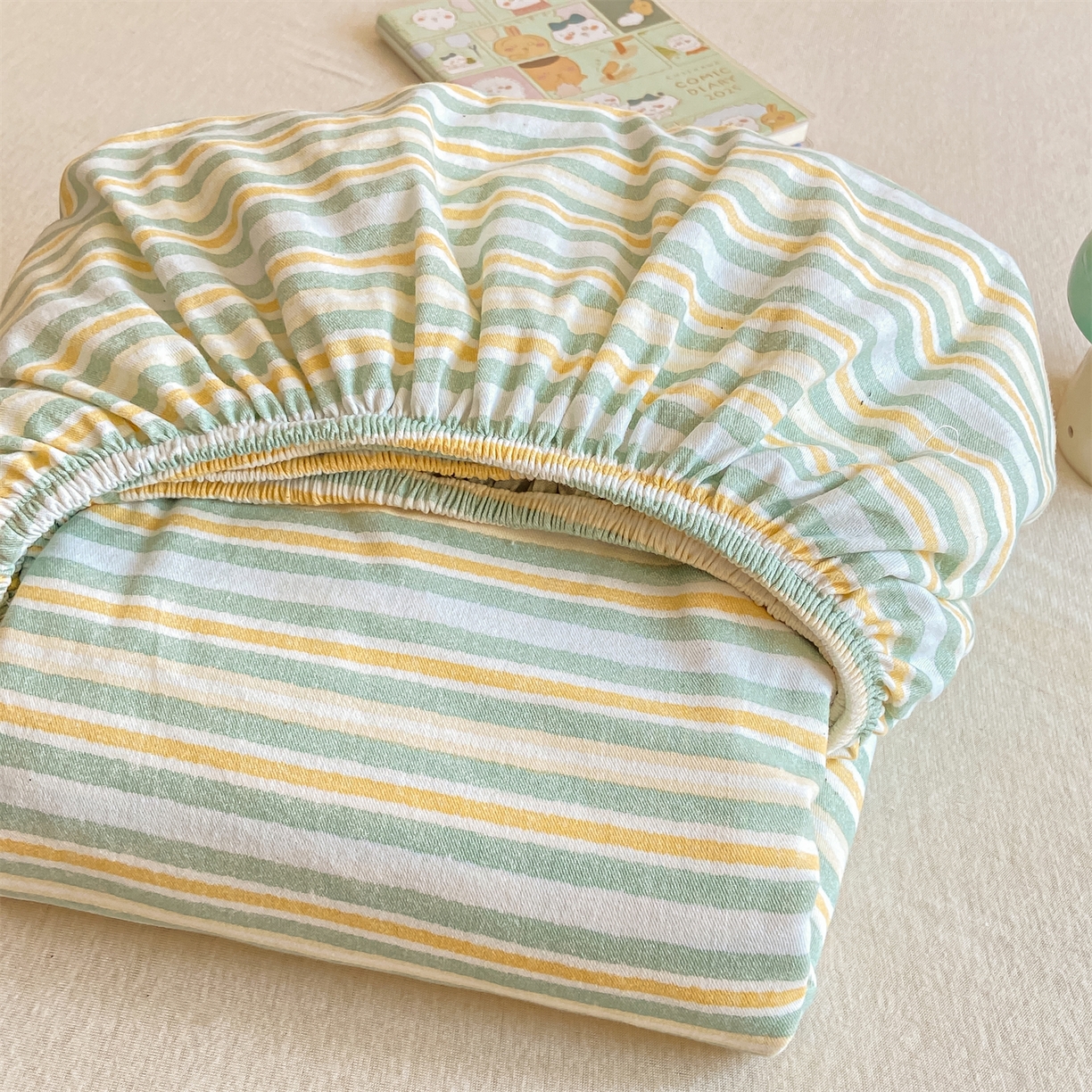 91家纺网 家纺一手货源 找家纺 （总）灰鲸 2025新款A类全棉磨毛单品床笠 床笠单件