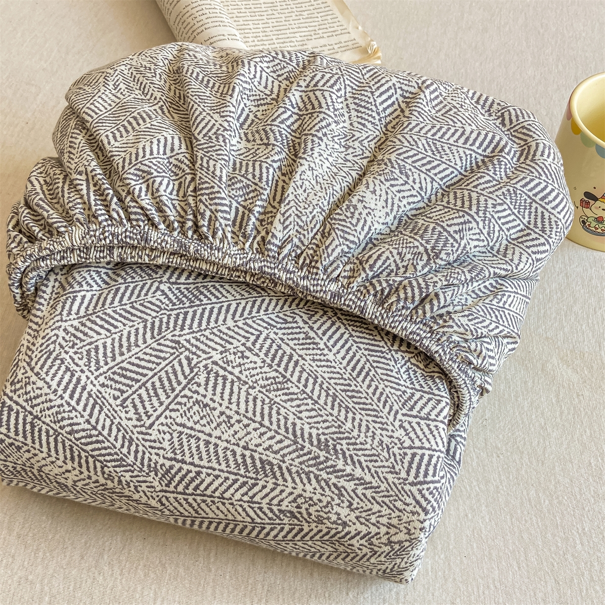 91家纺网 家纺一手货源 找家纺 （总）灰鲸 2025新款A类全棉磨毛单品床笠 床笠单件