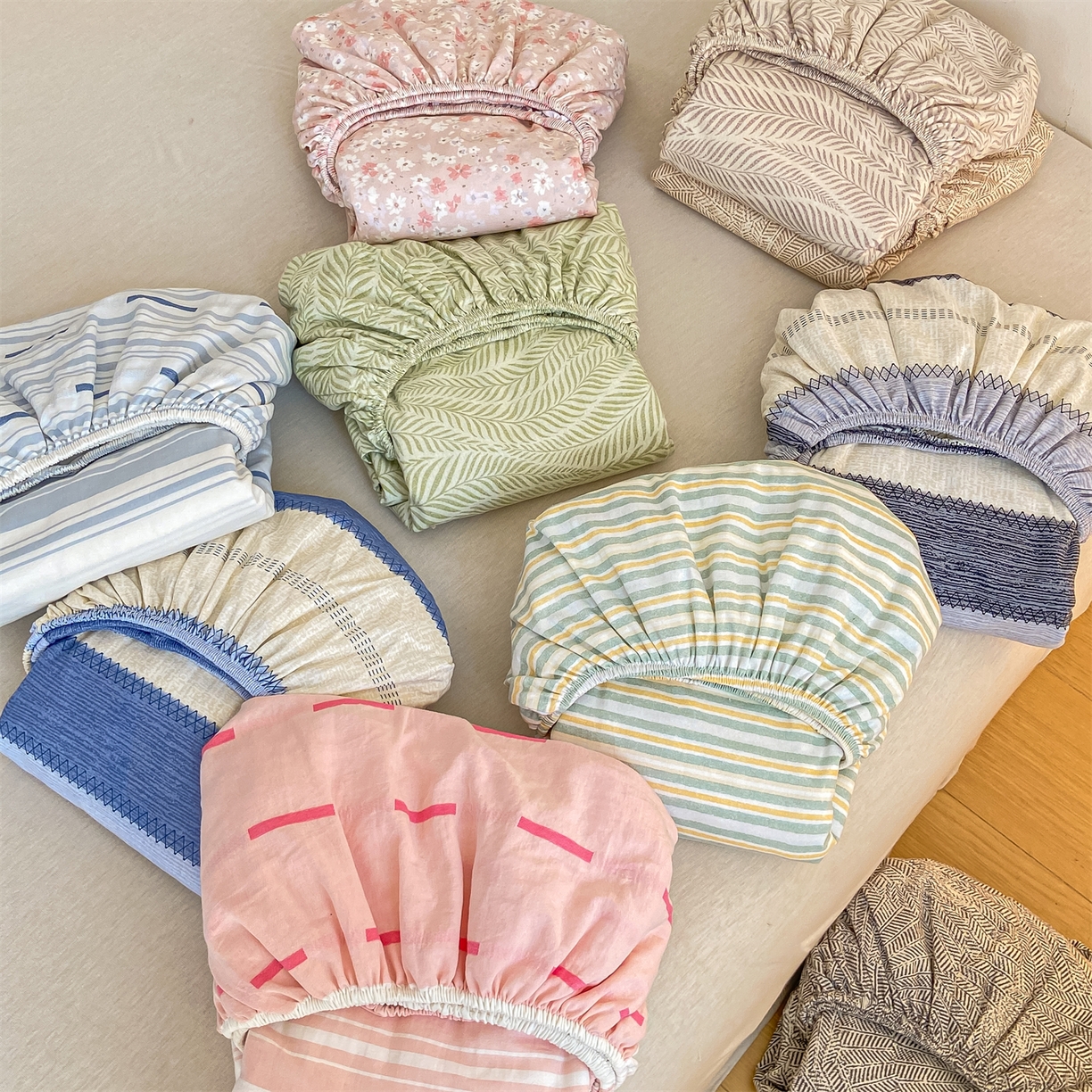 91家纺网 家纺一手货源 找家纺 （总）灰鲸 2025新款A类全棉磨毛单品床笠 床笠单件